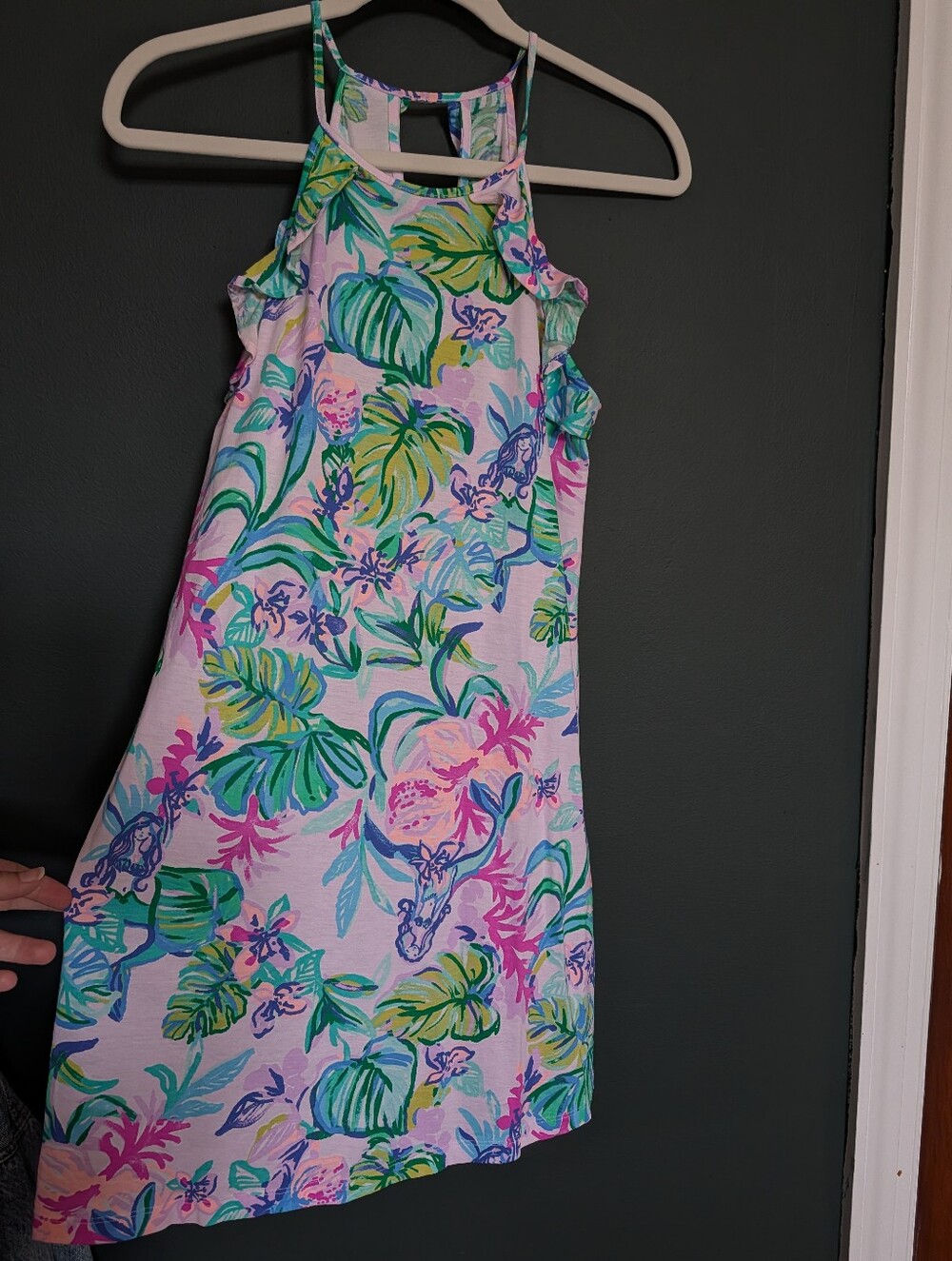 Lilly Pulitzer Pink, Green & Blue Tropical Halter Dress